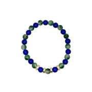 The 12 Blue & Green Jade + Gold Plated Cord
