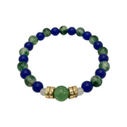 The 12 Blue+Green+White Jade Cord