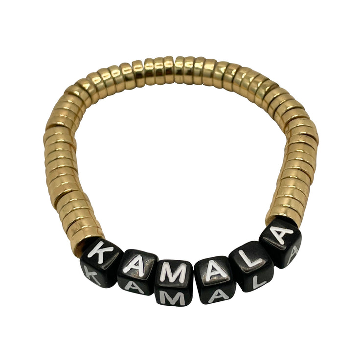 Kamala Gold Plated Heishi Black Cord